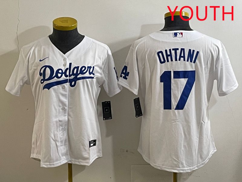 Youth Los Angeles Dodgers 17 Ohtani White Game 2025 Nike MLB Jersey style 318